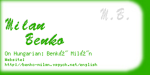 milan benko business card